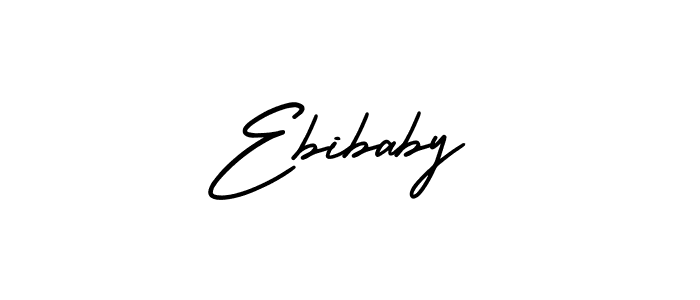 The best way (AmerikaSignatureDemo-Regular) to make a short signature is to pick only two or three words in your name. The name Ebibaby include a total of six letters. For converting this name. Ebibaby signature style 3 images and pictures png