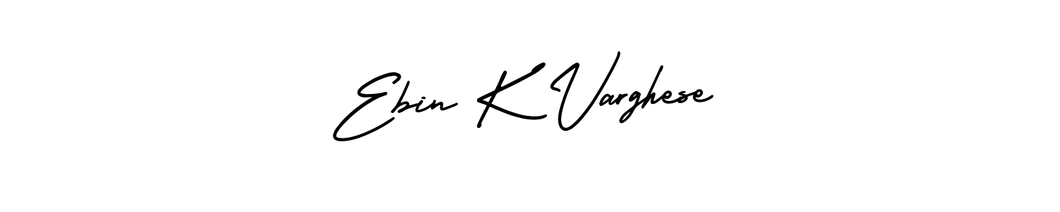 How to make Ebin K Varghese name signature. Use AmerikaSignatureDemo-Regular style for creating short signs online. This is the latest handwritten sign. Ebin K Varghese signature style 3 images and pictures png