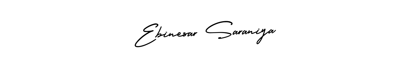 This is the best signature style for the Ebinesar Saraniya name. Also you like these signature font (AmerikaSignatureDemo-Regular). Mix name signature. Ebinesar Saraniya signature style 3 images and pictures png