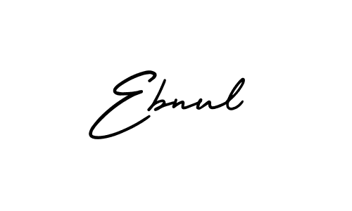 The best way (AmerikaSignatureDemo-Regular) to make a short signature is to pick only two or three words in your name. The name Ebnul include a total of six letters. For converting this name. Ebnul signature style 3 images and pictures png