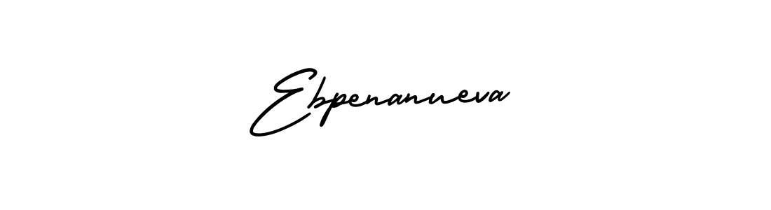 The best way (AmerikaSignatureDemo-Regular) to make a short signature is to pick only two or three words in your name. The name Ebpenanueva include a total of six letters. For converting this name. Ebpenanueva signature style 3 images and pictures png