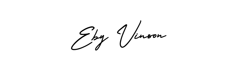 The best way (AmerikaSignatureDemo-Regular) to make a short signature is to pick only two or three words in your name. The name Eby Vinson include a total of six letters. For converting this name. Eby Vinson signature style 3 images and pictures png