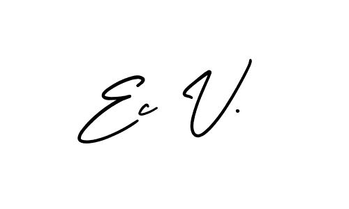 Create a beautiful signature design for name Ec V.. With this signature (AmerikaSignatureDemo-Regular) fonts, you can make a handwritten signature for free. Ec V. signature style 3 images and pictures png