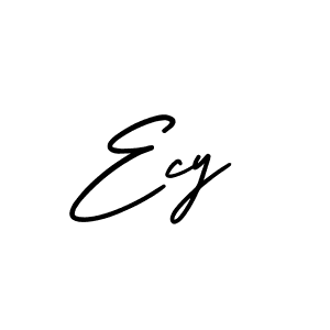 You should practise on your own different ways (AmerikaSignatureDemo-Regular) to write your name (Ecy) in signature. don't let someone else do it for you. Ecy signature style 3 images and pictures png