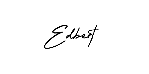 How to make Edbert name signature. Use AmerikaSignatureDemo-Regular style for creating short signs online. This is the latest handwritten sign. Edbert signature style 3 images and pictures png