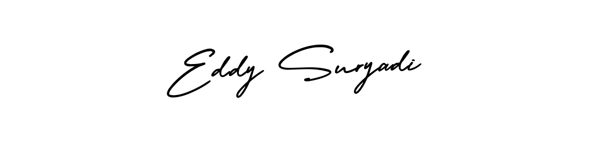 You should practise on your own different ways (AmerikaSignatureDemo-Regular) to write your name (Eddy Suryadi) in signature. don't let someone else do it for you. Eddy Suryadi signature style 3 images and pictures png
