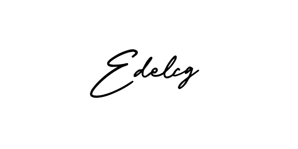 How to make Edelcg name signature. Use AmerikaSignatureDemo-Regular style for creating short signs online. This is the latest handwritten sign. Edelcg signature style 3 images and pictures png