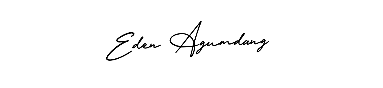 This is the best signature style for the Eden Agumdang name. Also you like these signature font (AmerikaSignatureDemo-Regular). Mix name signature. Eden Agumdang signature style 3 images and pictures png