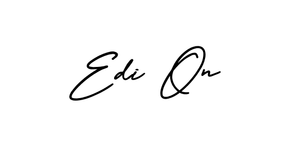 How to make Edi On name signature. Use AmerikaSignatureDemo-Regular style for creating short signs online. This is the latest handwritten sign. Edi On signature style 3 images and pictures png