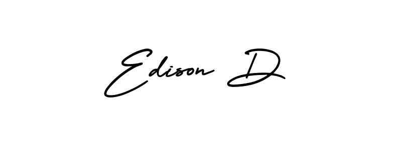How to make Edison D name signature. Use AmerikaSignatureDemo-Regular style for creating short signs online. This is the latest handwritten sign. Edison D signature style 3 images and pictures png