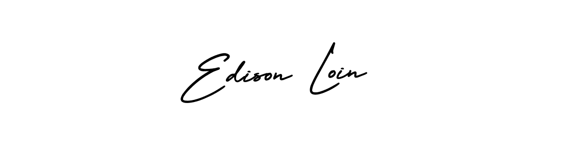 Similarly AmerikaSignatureDemo-Regular is the best handwritten signature design. Signature creator online .You can use it as an online autograph creator for name Edison Loin. Edison Loin signature style 3 images and pictures png