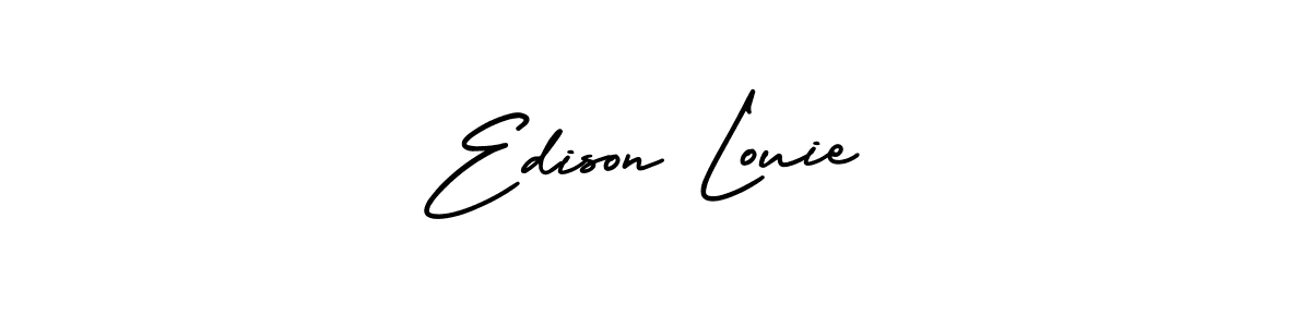 Similarly AmerikaSignatureDemo-Regular is the best handwritten signature design. Signature creator online .You can use it as an online autograph creator for name Edison Louie. Edison Louie signature style 3 images and pictures png