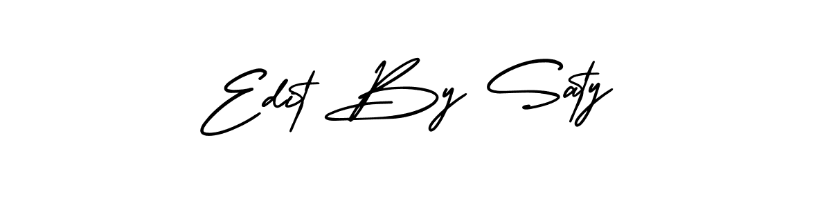 You should practise on your own different ways (AmerikaSignatureDemo-Regular) to write your name (Edit By Saty) in signature. don't let someone else do it for you. Edit By Saty signature style 3 images and pictures png