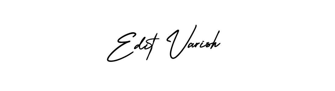 The best way (AmerikaSignatureDemo-Regular) to make a short signature is to pick only two or three words in your name. The name Edit Varish include a total of six letters. For converting this name. Edit Varish signature style 3 images and pictures png