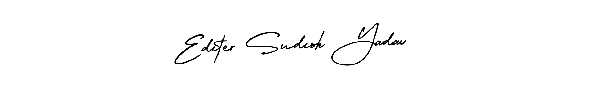 Create a beautiful signature design for name Editer Sudish Yadav. With this signature (AmerikaSignatureDemo-Regular) fonts, you can make a handwritten signature for free. Editer Sudish Yadav signature style 3 images and pictures png