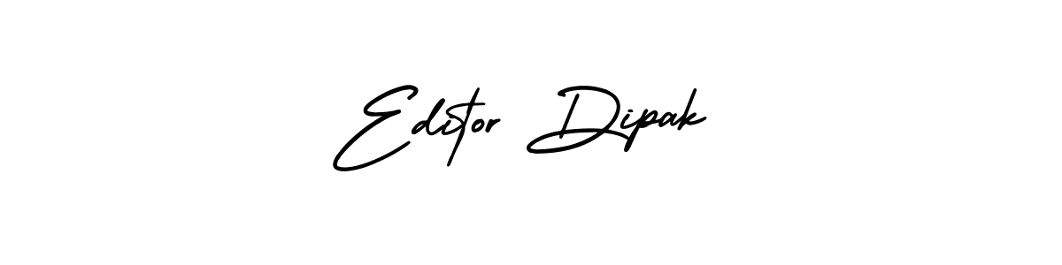 You should practise on your own different ways (AmerikaSignatureDemo-Regular) to write your name (Editor Dipak) in signature. don't let someone else do it for you. Editor Dipak signature style 3 images and pictures png