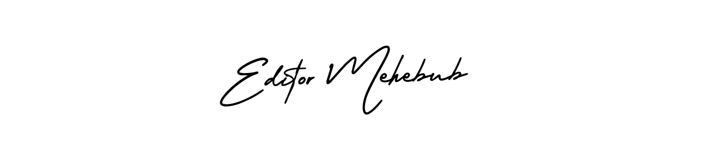 Editor Mehebub stylish signature style. Best Handwritten Sign (AmerikaSignatureDemo-Regular) for my name. Handwritten Signature Collection Ideas for my name Editor Mehebub. Editor Mehebub signature style 3 images and pictures png