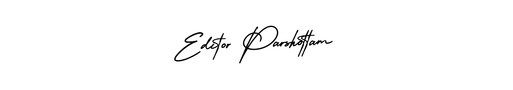 How to make Editor Parshottam name signature. Use AmerikaSignatureDemo-Regular style for creating short signs online. This is the latest handwritten sign. Editor Parshottam signature style 3 images and pictures png