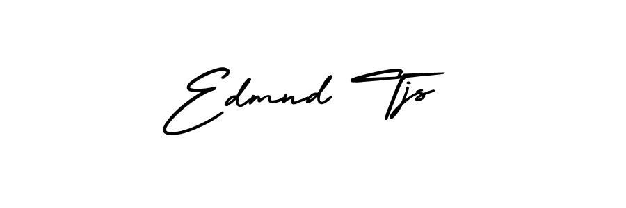 You should practise on your own different ways (AmerikaSignatureDemo-Regular) to write your name (Edmnd Tjs) in signature. don't let someone else do it for you. Edmnd Tjs signature style 3 images and pictures png