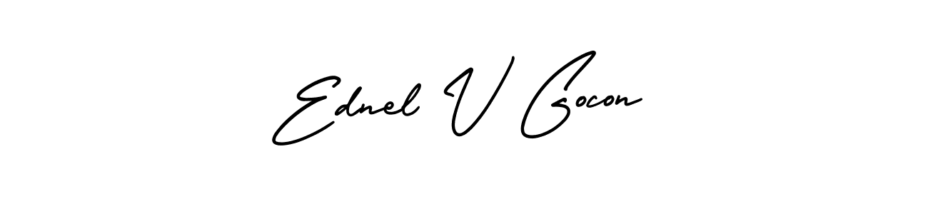 Also we have Ednel V Gocon name is the best signature style. Create professional handwritten signature collection using AmerikaSignatureDemo-Regular autograph style. Ednel V Gocon signature style 3 images and pictures png