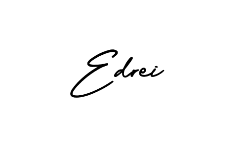 The best way (AmerikaSignatureDemo-Regular) to make a short signature is to pick only two or three words in your name. The name Edrei include a total of six letters. For converting this name. Edrei signature style 3 images and pictures png