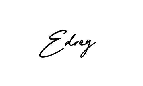 The best way (AmerikaSignatureDemo-Regular) to make a short signature is to pick only two or three words in your name. The name Edrey include a total of six letters. For converting this name. Edrey signature style 3 images and pictures png