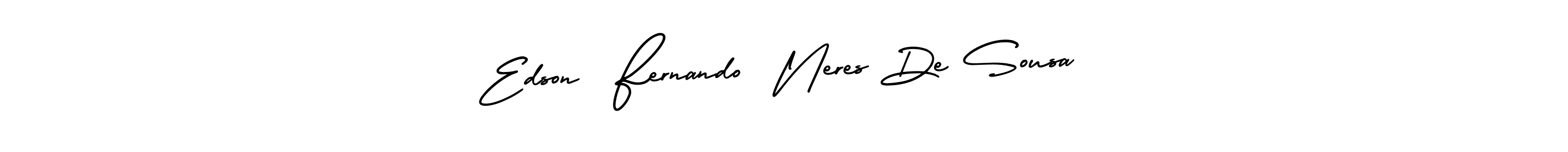 The best way (AmerikaSignatureDemo-Regular) to make a short signature is to pick only two or three words in your name. The name Edson  Fernando  Neres De Sousa include a total of six letters. For converting this name. Edson  Fernando  Neres De Sousa signature style 3 images and pictures png