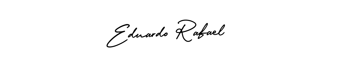 You should practise on your own different ways (AmerikaSignatureDemo-Regular) to write your name (Eduardo Rafael) in signature. don't let someone else do it for you. Eduardo Rafael signature style 3 images and pictures png