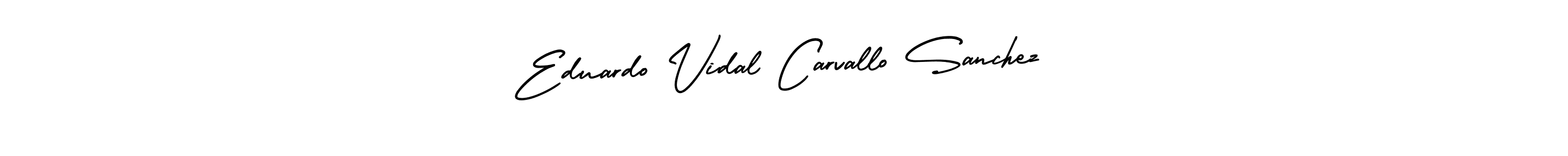 The best way (AmerikaSignatureDemo-Regular) to make a short signature is to pick only two or three words in your name. The name Eduardo Vidal Carvallo Sanchez include a total of six letters. For converting this name. Eduardo Vidal Carvallo Sanchez signature style 3 images and pictures png