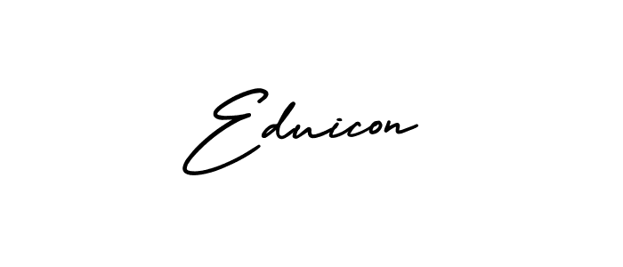 You should practise on your own different ways (AmerikaSignatureDemo-Regular) to write your name (Eduicon) in signature. don't let someone else do it for you. Eduicon signature style 3 images and pictures png