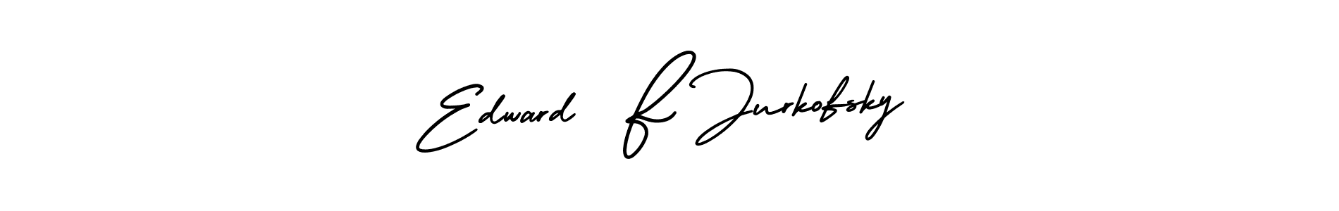 This is the best signature style for the Edward  F Jurkofsky name. Also you like these signature font (AmerikaSignatureDemo-Regular). Mix name signature. Edward  F Jurkofsky signature style 3 images and pictures png