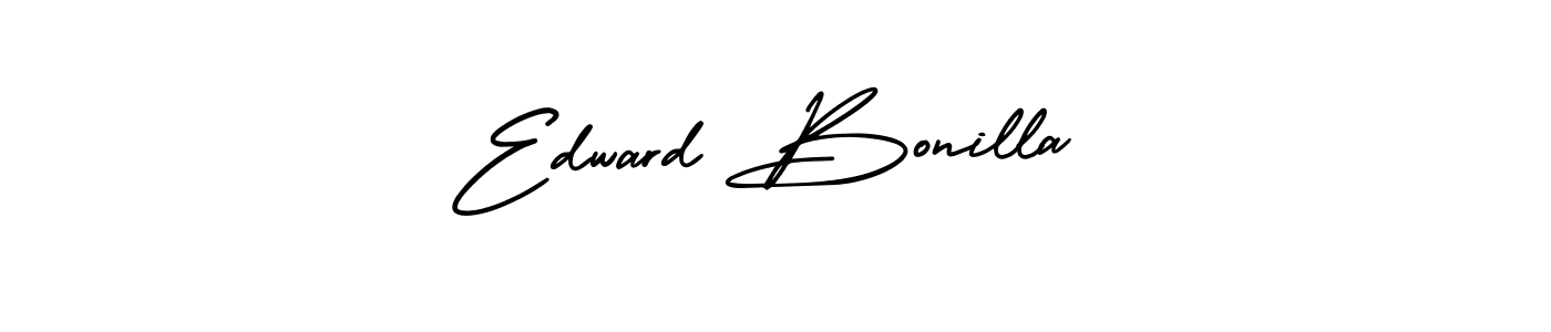 You should practise on your own different ways (AmerikaSignatureDemo-Regular) to write your name (Edward Bonilla) in signature. don't let someone else do it for you. Edward Bonilla signature style 3 images and pictures png