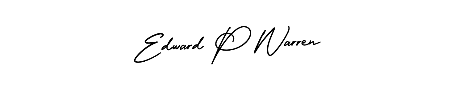 You should practise on your own different ways (AmerikaSignatureDemo-Regular) to write your name (Edward P Warren) in signature. don't let someone else do it for you. Edward P Warren signature style 3 images and pictures png