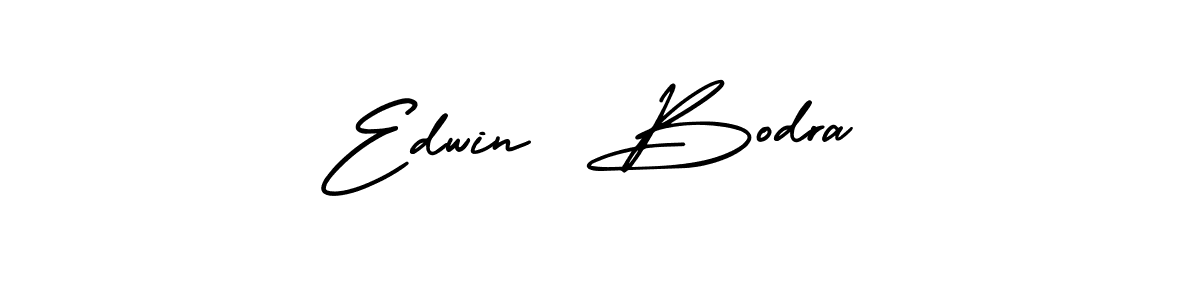 You should practise on your own different ways (AmerikaSignatureDemo-Regular) to write your name (Edwin  Bodra) in signature. don't let someone else do it for you. Edwin  Bodra signature style 3 images and pictures png