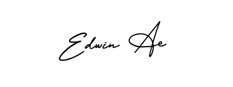 You should practise on your own different ways (AmerikaSignatureDemo-Regular) to write your name (Edwin Ae) in signature. don't let someone else do it for you. Edwin Ae signature style 3 images and pictures png