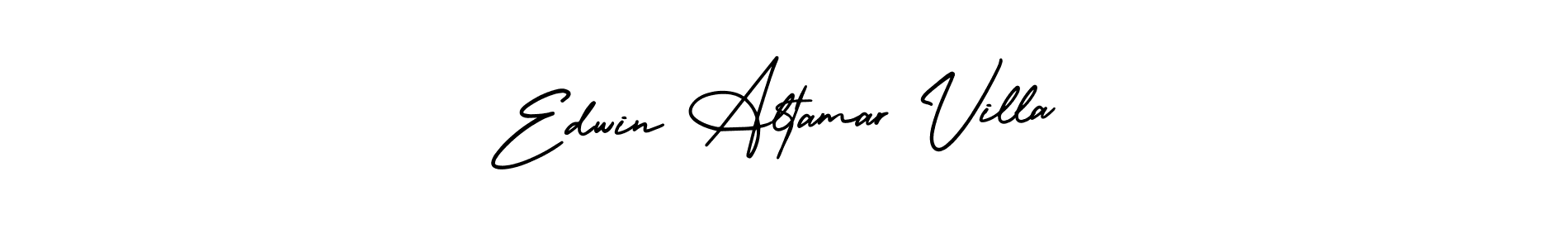 You should practise on your own different ways (AmerikaSignatureDemo-Regular) to write your name (Edwin Altamar Villa) in signature. don't let someone else do it for you. Edwin Altamar Villa signature style 3 images and pictures png