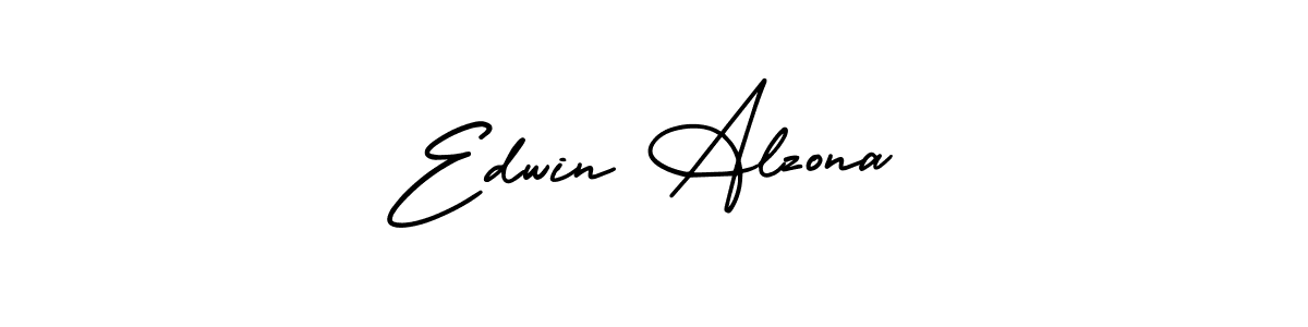 The best way (AmerikaSignatureDemo-Regular) to make a short signature is to pick only two or three words in your name. The name Edwin Alzona include a total of six letters. For converting this name. Edwin Alzona signature style 3 images and pictures png