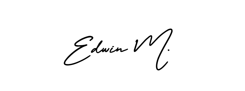 Also You can easily find your signature by using the search form. We will create Edwin M. name handwritten signature images for you free of cost using AmerikaSignatureDemo-Regular sign style. Edwin M. signature style 3 images and pictures png