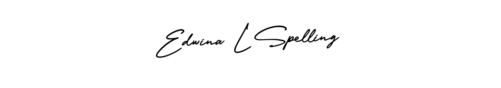 The best way (AmerikaSignatureDemo-Regular) to make a short signature is to pick only two or three words in your name. The name Edwina L Spelling include a total of six letters. For converting this name. Edwina L Spelling signature style 3 images and pictures png