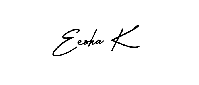 Make a beautiful signature design for name Eesha K. With this signature (AmerikaSignatureDemo-Regular) style, you can create a handwritten signature for free. Eesha K signature style 3 images and pictures png