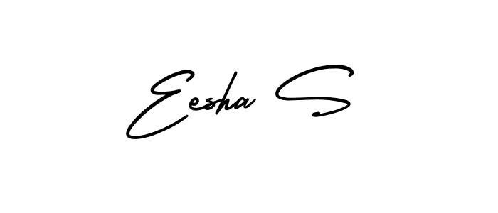 AmerikaSignatureDemo-Regular is a professional signature style that is perfect for those who want to add a touch of class to their signature. It is also a great choice for those who want to make their signature more unique. Get Eesha S name to fancy signature for free. Eesha S signature style 3 images and pictures png