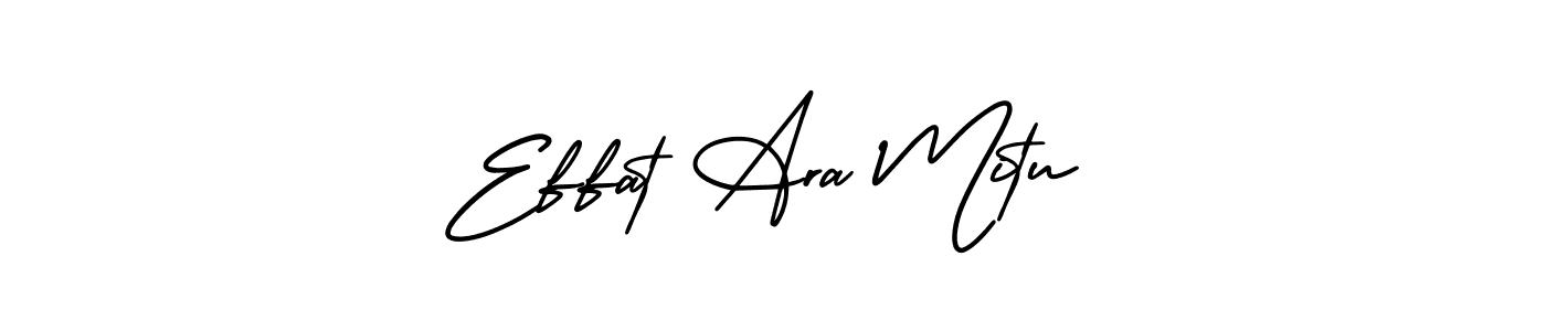 How to make Effat Ara Mitu name signature. Use AmerikaSignatureDemo-Regular style for creating short signs online. This is the latest handwritten sign. Effat Ara Mitu signature style 3 images and pictures png