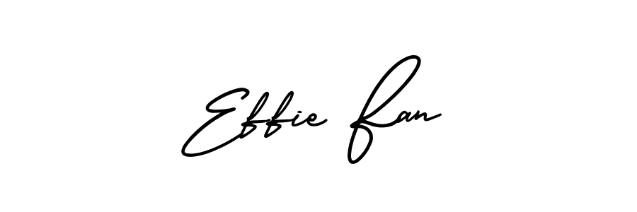 The best way (AmerikaSignatureDemo-Regular) to make a short signature is to pick only two or three words in your name. The name Effie Fan include a total of six letters. For converting this name. Effie Fan signature style 3 images and pictures png
