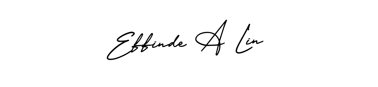 You should practise on your own different ways (AmerikaSignatureDemo-Regular) to write your name (Effinde A Lin) in signature. don't let someone else do it for you. Effinde A Lin signature style 3 images and pictures png