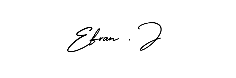 Make a beautiful signature design for name Efran . J. With this signature (AmerikaSignatureDemo-Regular) style, you can create a handwritten signature for free. Efran . J signature style 3 images and pictures png