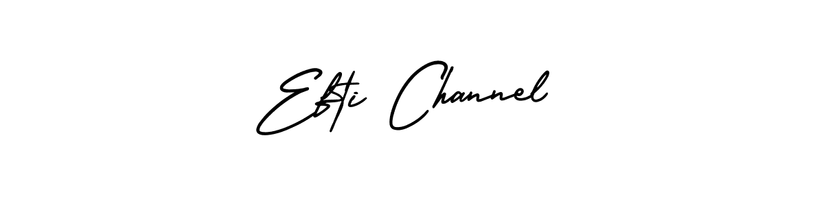 The best way (AmerikaSignatureDemo-Regular) to make a short signature is to pick only two or three words in your name. The name Efti Channel include a total of six letters. For converting this name. Efti Channel signature style 3 images and pictures png