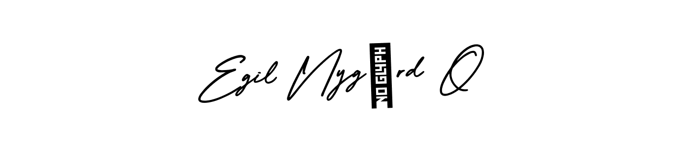 You should practise on your own different ways (AmerikaSignatureDemo-Regular) to write your name (Egil Nygård O) in signature. don't let someone else do it for you. Egil Nygård O signature style 3 images and pictures png