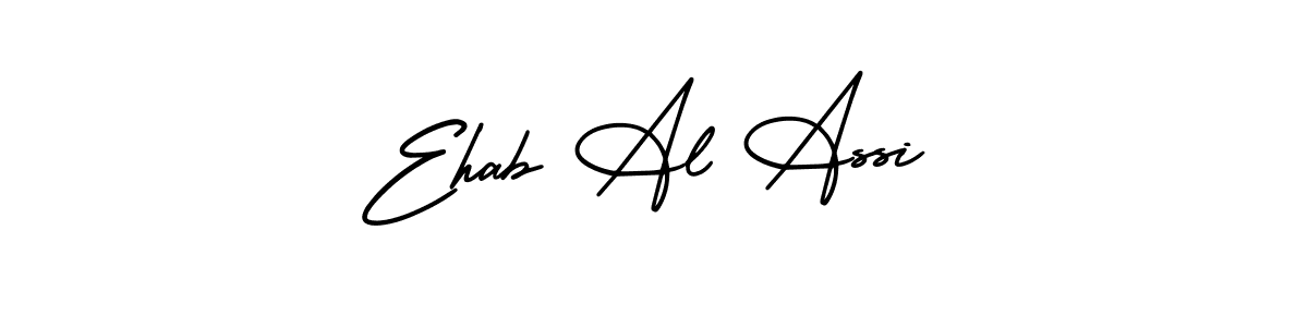 You should practise on your own different ways (AmerikaSignatureDemo-Regular) to write your name (Ehab Al Assi) in signature. don't let someone else do it for you. Ehab Al Assi signature style 3 images and pictures png