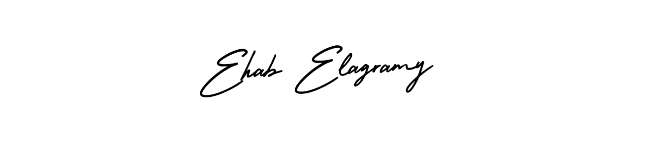 This is the best signature style for the Ehab Elagramy name. Also you like these signature font (AmerikaSignatureDemo-Regular). Mix name signature. Ehab Elagramy signature style 3 images and pictures png