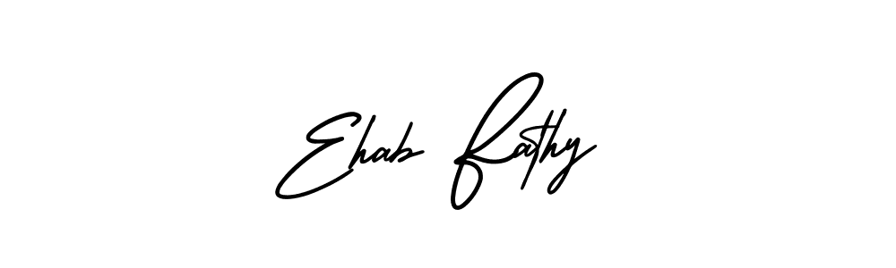 This is the best signature style for the Ehab Fathy name. Also you like these signature font (AmerikaSignatureDemo-Regular). Mix name signature. Ehab Fathy signature style 3 images and pictures png